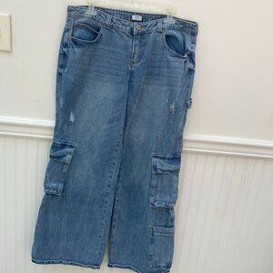 Ardene Wide Leg Cargo jeans size 11 Baggy Skater Jeans